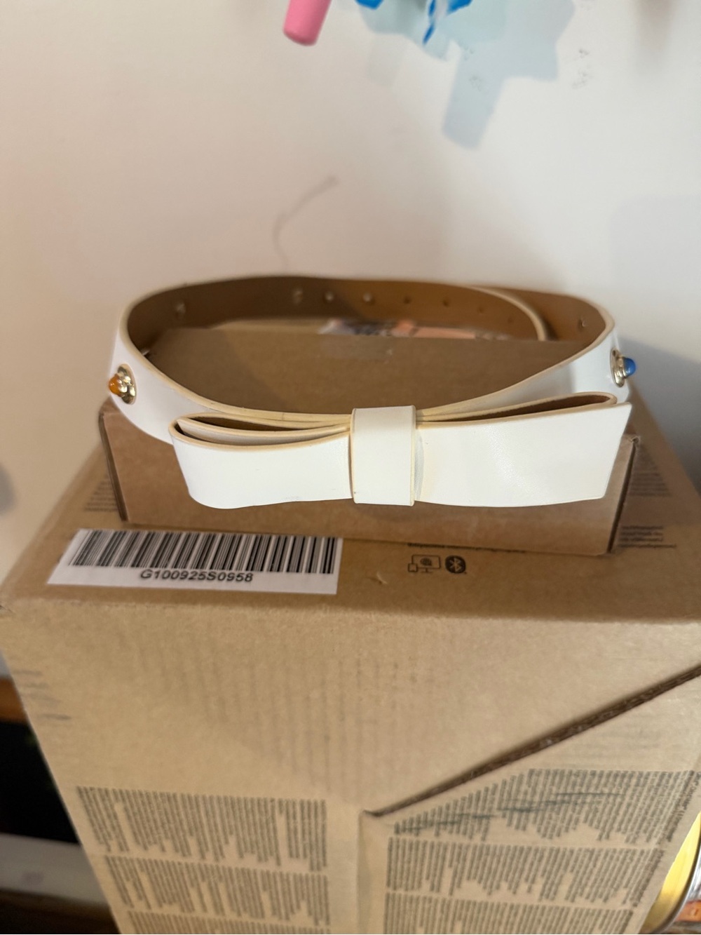 kate spade Ivory Bow Accent Women's Belt